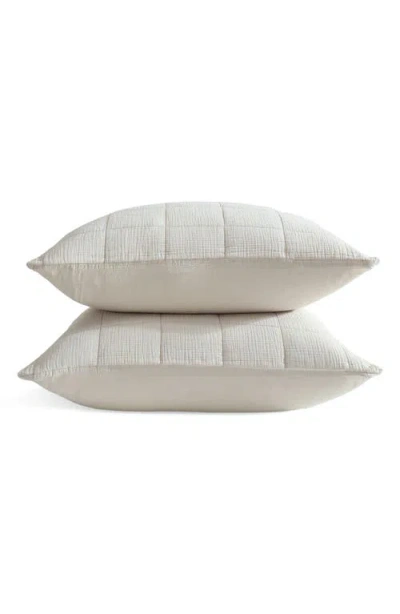 Calvin Klein Quilted Cotton Gauze Euro Pillow Sham In White