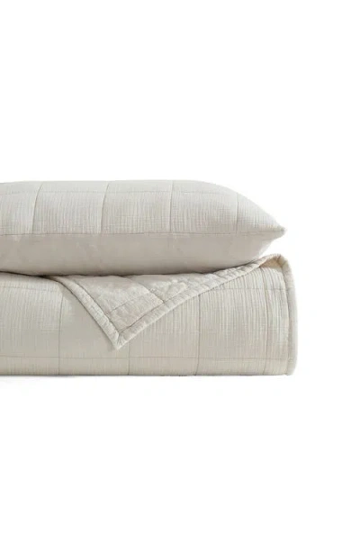 Calvin Klein Quilted Cotton Gauze Quilt & Pillow Sham Set In White