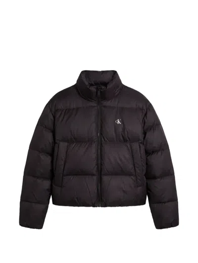 Calvin Klein Quilted Hooded Jacket In Black
