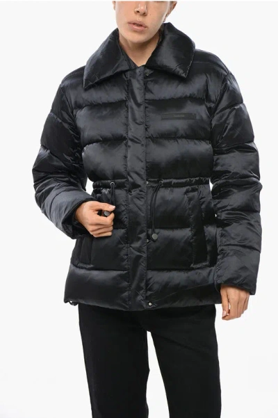 Calvin Klein Quilted Jacket With Drawstringed Waist In Black