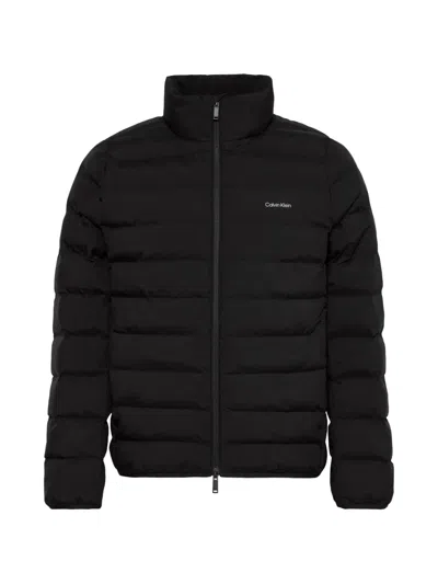 Calvin Klein Quilted Logo-print Jacket In Black