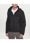 Calvin Klein Quilted Mix Media Jacket H00d In Nero