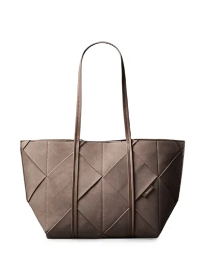 Calvin Klein Quilted Tote Bag In Neutral