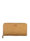 Calvin Klein Quilted Zip-around Wallet In Neutral