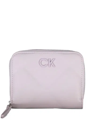 Calvin Klein Quilted Zip-around Wallet In Purple