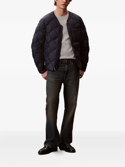 Calvin Klein Quilted-finish Zip-up Jacket In Black