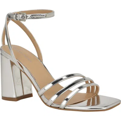 Calvin Klein Quiva Strappy Sandal In Silver