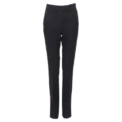 Calvin Klein Raf Simons 2018 Black White Gold Trim Straight Leg Trousers Us0 Xxs