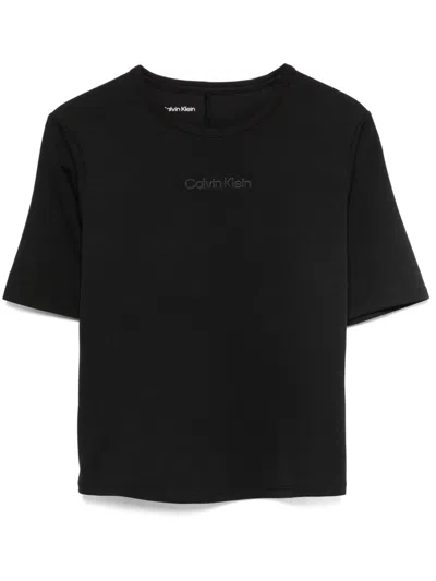 Calvin Klein Raised-logo Performance T-shirt In Black