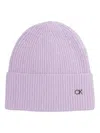 Calvin Klein Re-lo Ribbed-knit Beanie In Purple