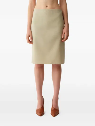 Calvin Klein Rear-slit Skirt In Brown