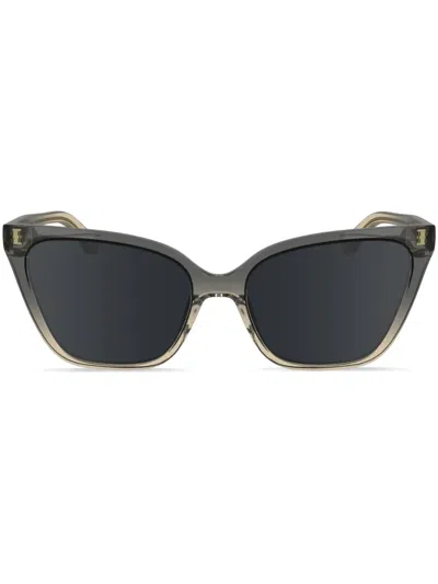 Calvin Klein Rectangle-frame Sunglasses In Gray