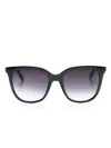 Calvin Klein Rectangle-frame Sunglasses In 黑色