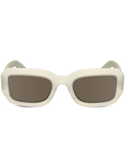 Calvin Klein Rectangle-frame Sunglasses In White