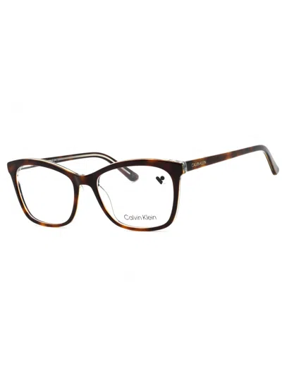 Calvin Klein Rectangle Women's Eyeglasses Ck19529 In Brown