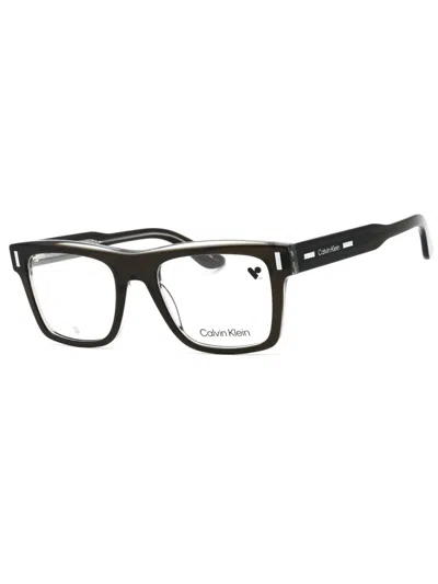 Calvin Klein Rectangular Acetate Eyeglasses For Men In Black