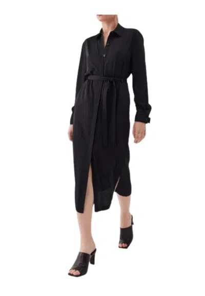 Calvin Klein Recycled Cdc Utlity Shirt Dress In Nero