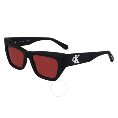 Calvin Klein Red Cat Eye Unisex Sunglasses Ckj23641s 002 50