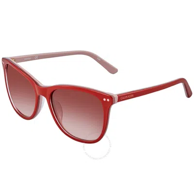 Calvin Klein Red Gradient Cat Eye Ladies Sunglasses Ck18510s 610 57