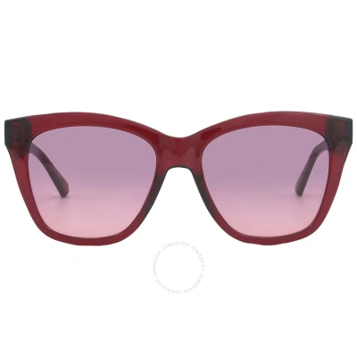 Calvin Klein Red Gradient Square Ladies Sunglasses Ckj22608s 679 54 In Red   / Cherry
