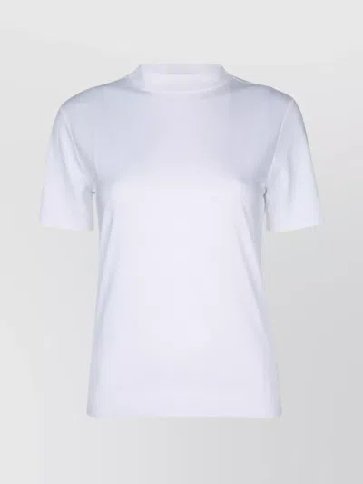 Calvin Klein Refined Cotton Mock Neck T-shirt In White