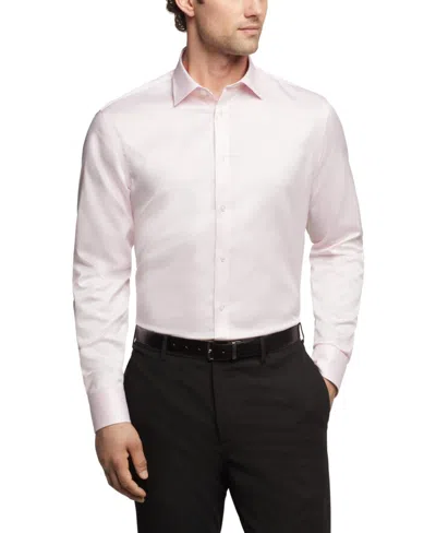 Calvin Klein Refined Cotton Stretch, Men's Regular Fit Dress Shirt In Pink