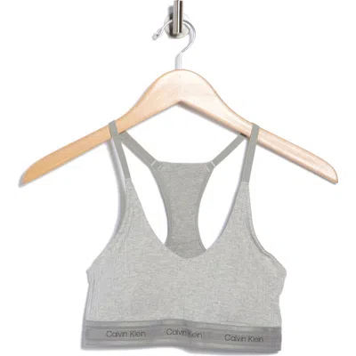 Calvin Klein Refined Rib Lightly Lined Bralette In Gray