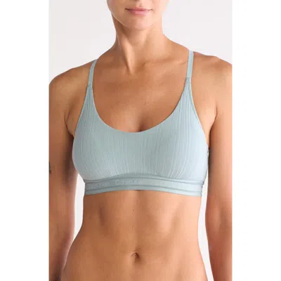 Calvin Klein Refined Rib Lightly Lined Bralette In Slate