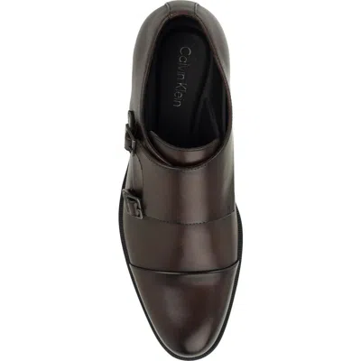 Calvin Klein Rekben Double Monk Strap Leather Shoe In Animal Print