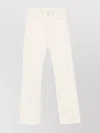 Calvin Klein Relaxed Flare Linen Trousers In Neutrals