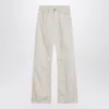 Calvin Klein Relaxed Flared Beige Jeans In Linen Blend