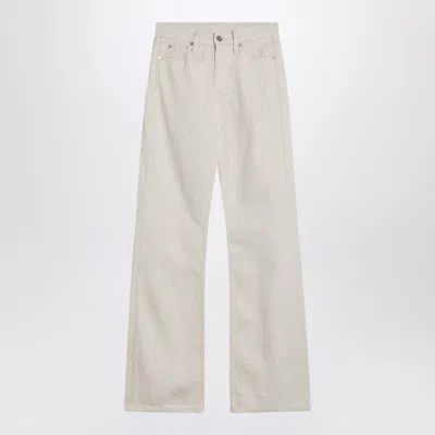 CALVIN KLEIN CALVIN KLEIN RELAXED FLARED BEIGE JEANS IN LINEN BLEND