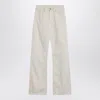 Calvin Klein Relaxed Flared Beige Jeans In Linen Blend