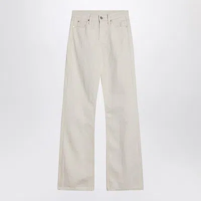 CALVIN KLEIN RELAXED FLARED BEIGE JEANS IN LINEN BLEND