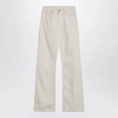 CALVIN KLEIN CALVIN KLEIN  RELAXED FLARED BEIGE JEANS IN LINEN BLEND