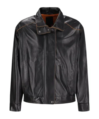 CALVIN KLEIN RELAXED PATENT LEATHER JACKET