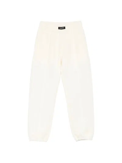 Calvin Klein Scuba Jogger Trousers Ribbed Cuffs Pockets In White
