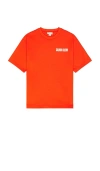Calvin Klein Relaxed Vertical Logo Tee In Red