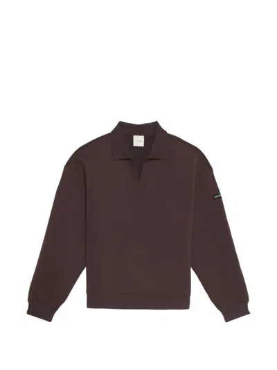Calvin Klein Relaxed-fit V-neck Sweater In Brown