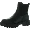 Calvin Klein Remola Womens Lugged Sole Faux Leather Ankle Boots In Black