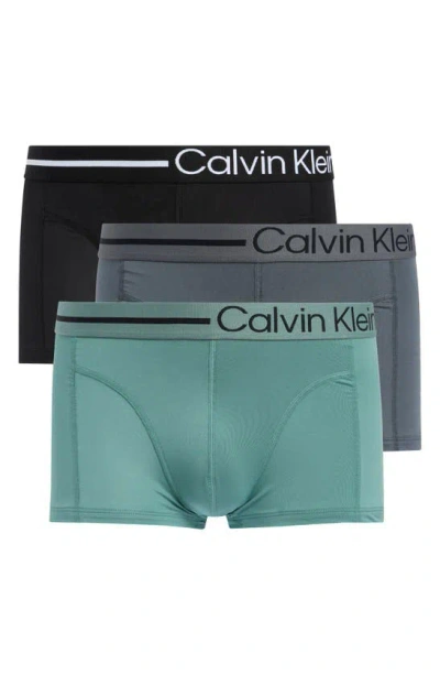 Calvin Klein Renew 3-pack Low Rise Trunks In Green