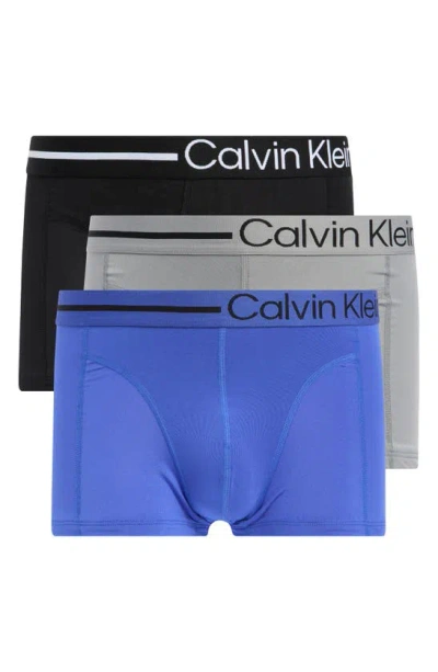 Calvin Klein Renew 3-pack Low Rise Trunks In L2v Dazzling Bl