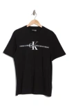 Calvin Klein Repeat Tape Layer Logo Graphic T-shirt In Black