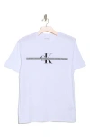 Calvin Klein Repeat Tape Layer Logo Graphic T-shirt In Brilliant White