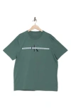 Calvin Klein Repeat Tape Layer Logo Graphic T-shirt In Dark Forest