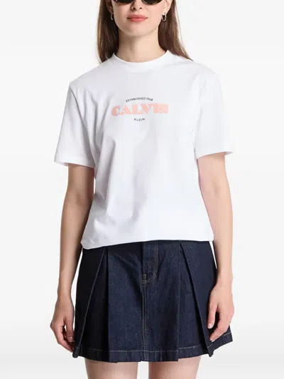 Calvin Klein Resort Logo-print T-shirt In White