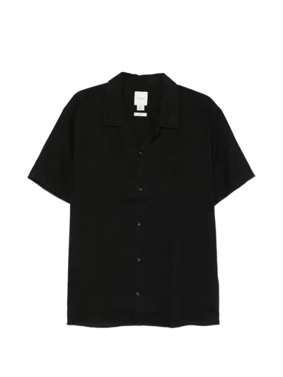 Calvin Klein Revere-collar Short-sleeve Shirt In Black