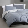 Calvin Klein Tencel Reversible Solid Lyocell Tencel Duvet Cover Set In Medium Blue