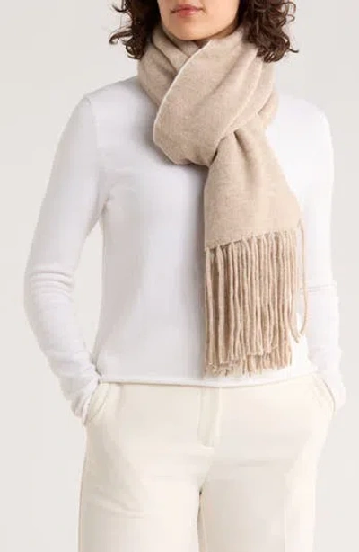 Calvin Klein Reversible Color Pop Fringe Scarf In Brown