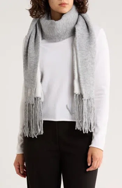 Calvin Klein Reversible Color Pop Fringe Scarf In Gray